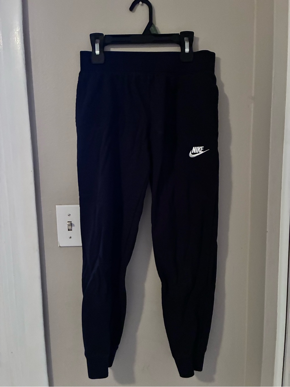 Nike Black Jogger Pants with White Swoosh
